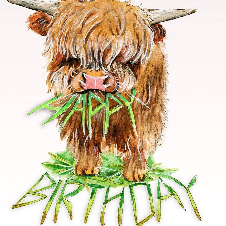 Liyana Studio - Herbivore Cow Birthday - Funny Birthday Card