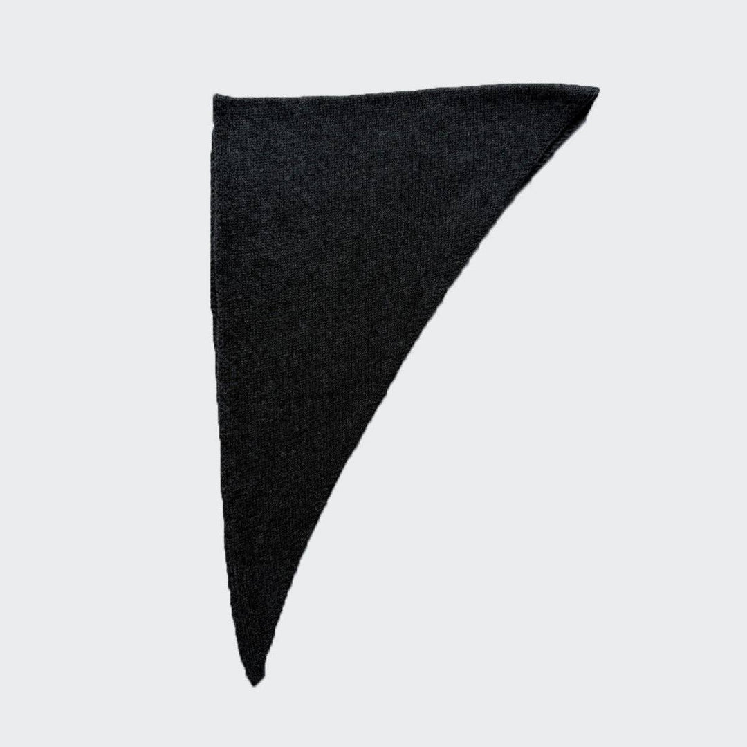 SALINA TRADING INC - Hand Knitted Triangle Scarf Women Soft Rabbit Hair Wool Blend: Brown / 105x34cm