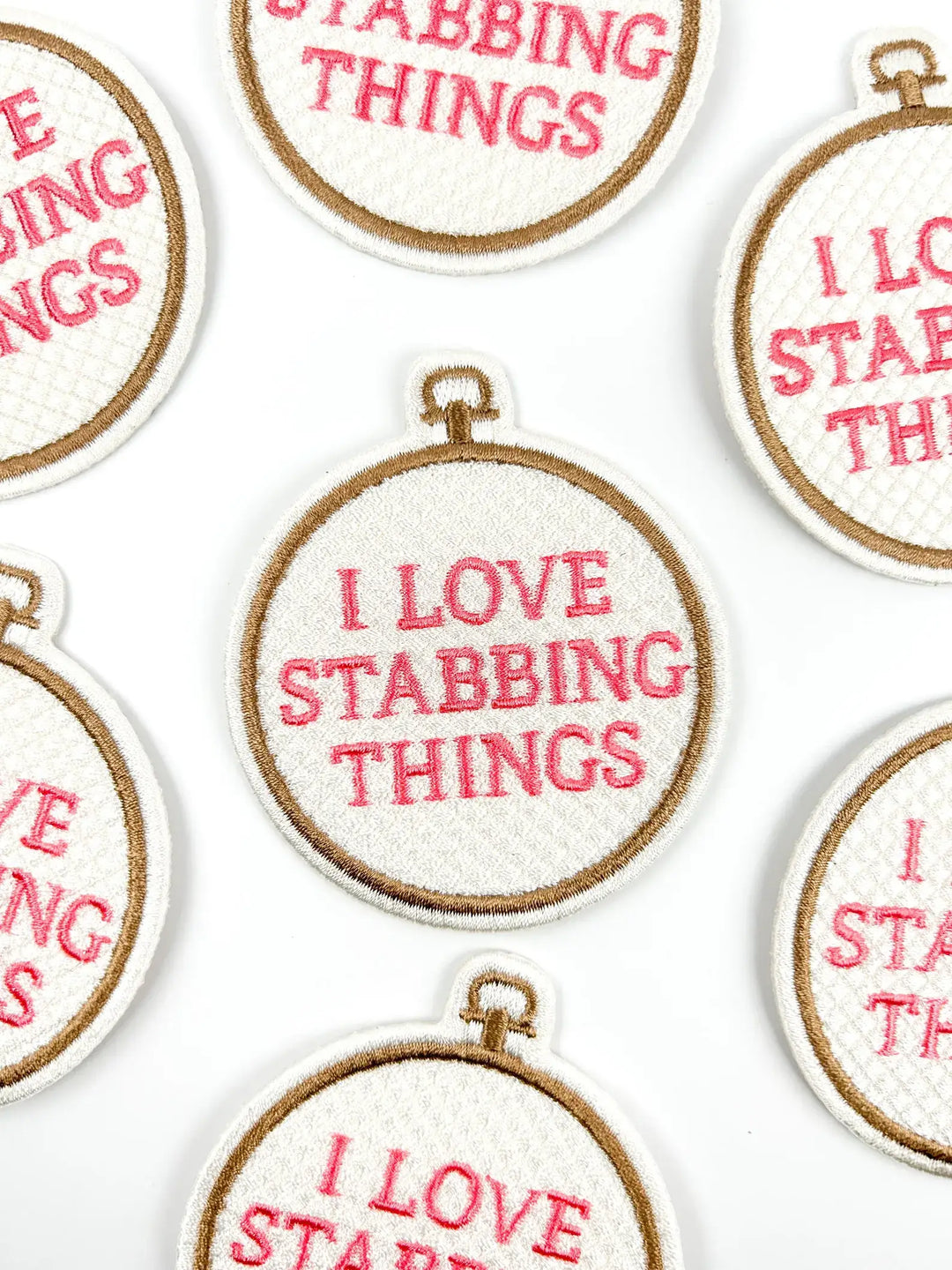 Field Trip Threads - I Love Stabbing Things Patch Embroidered Iron On for Craft