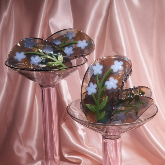 WINONA IRENE - Forget-Me-Not Light Blue Flower Acetate Hair Claw