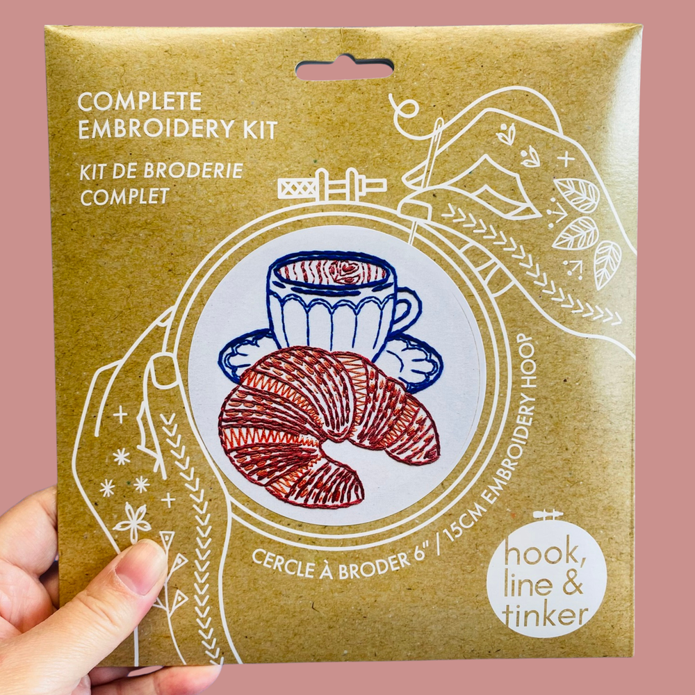 Hook Line & Tinker Embroidery Kits USA - Croissant Complete Embroidery Kit