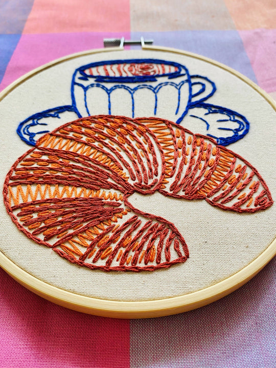 Hook Line & Tinker Embroidery Kits USA - Croissant Complete Embroidery Kit