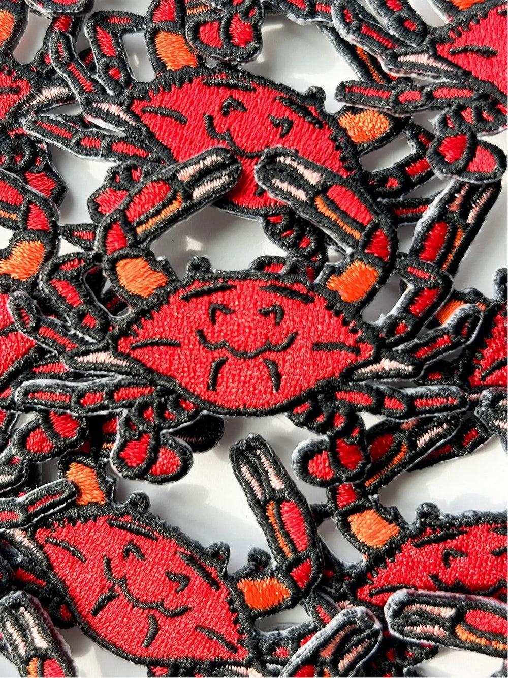 Field Trip Threads - Red Crab Embroidered Iron on Patch Beach Nature Surf Patch