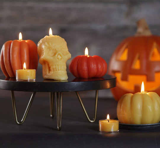 Big Dipper Wax Works - Pumpkin Candles – 100% Pure Beeswax – 3 Sizes Available: Small (3" x 2")