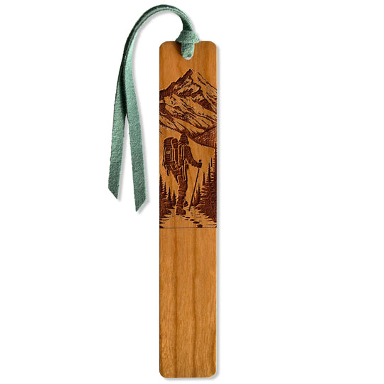 Mitercraft - Backpacker Engraved Handmade Wooden Bookmark