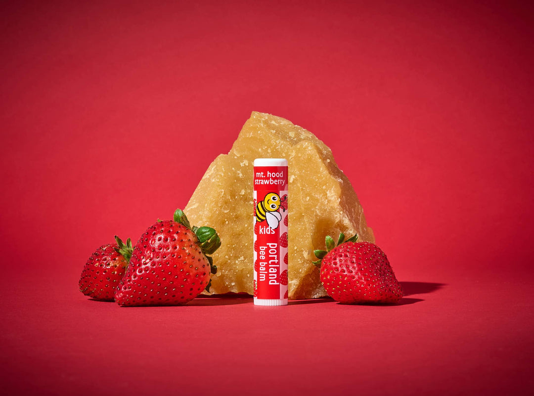 Portland Bee Balm - Kids Beeswax Lip Balm Display – Strawberry (24-Count)