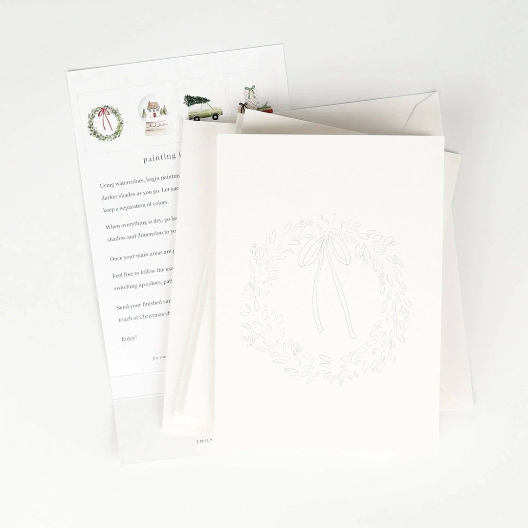 emily lex studio - Christmas cheer paintable watercolor notecard set
