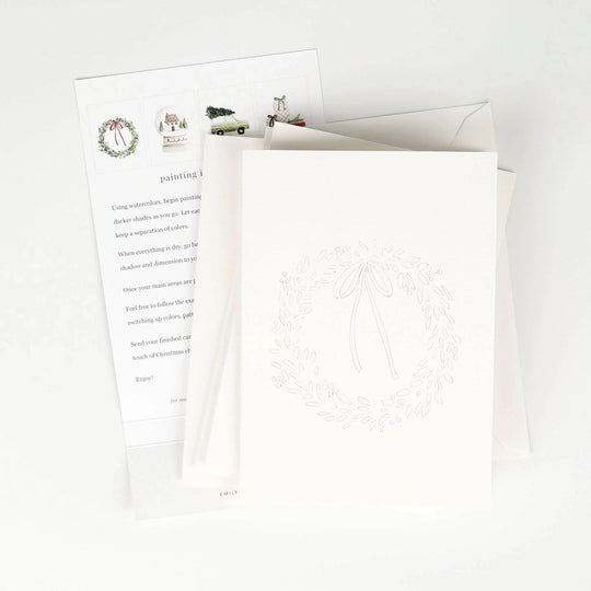 emily lex studio - Christmas cheer paintable watercolor notecard set