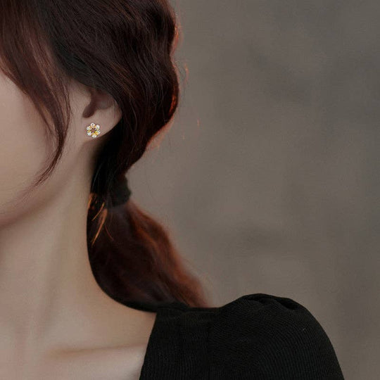 Perimade & Co. LLC - Tiny Color Enamel Flower Stud Earring in 925 Sterling Silver
