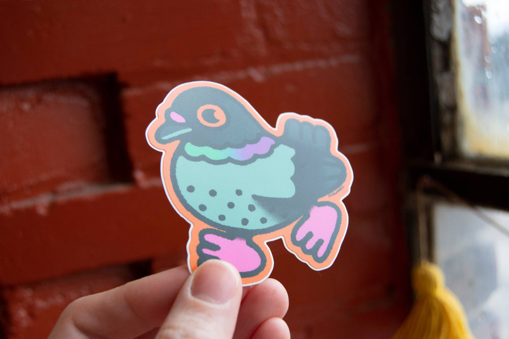 Curlworks - Pigeon - 3" Vinyl Sticker