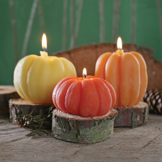 Big Dipper Wax Works - Pumpkin Candles – 100% Pure Beeswax – 3 Sizes Available: Small (3" x 2")