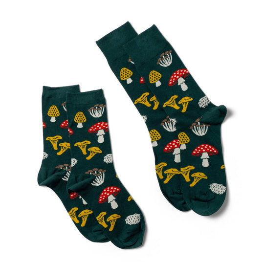 Yellow Owl Workshop - Forest Fungi Mushroom Crew Socks | Forager Gift | Small