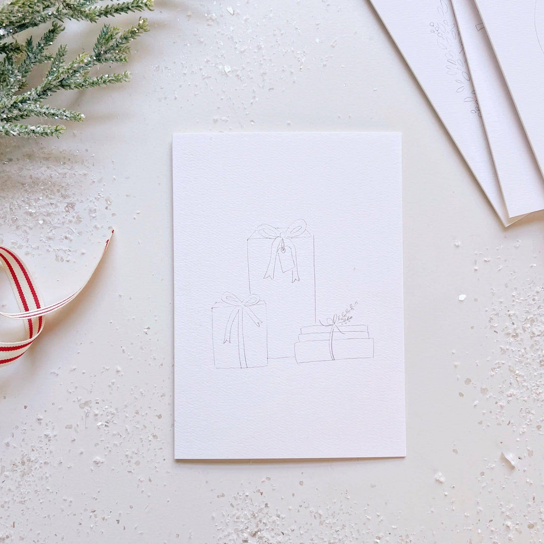emily lex studio - Christmas cheer paintable watercolor notecard set