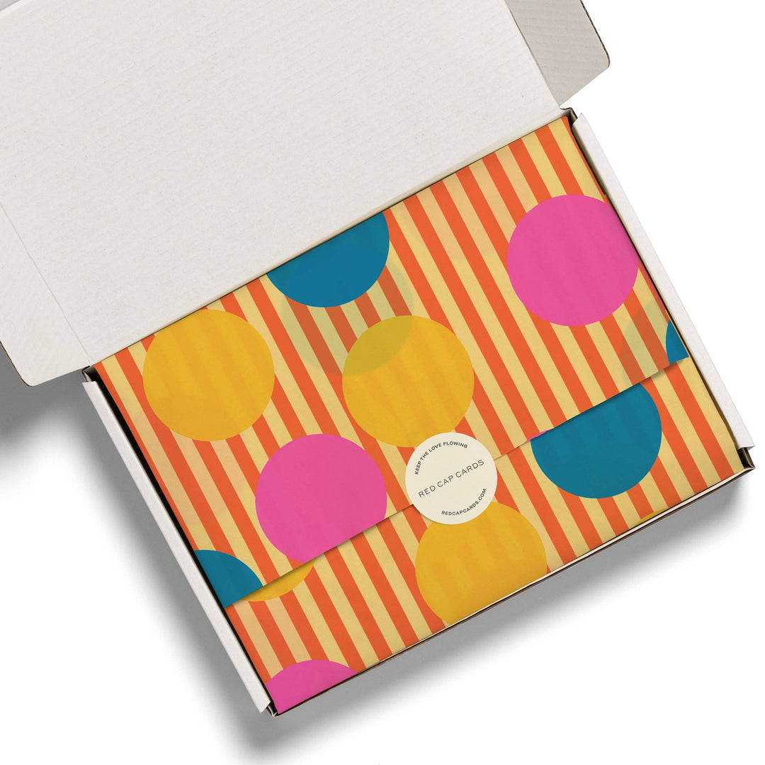 Red Cap Cards - Polka Dots tissue paper: 5 Sheets