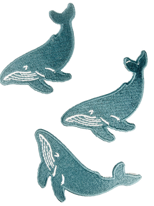 Field Trip Threads - Whale Patch Ocean Animal Embroidered Iron On Patch Nautical