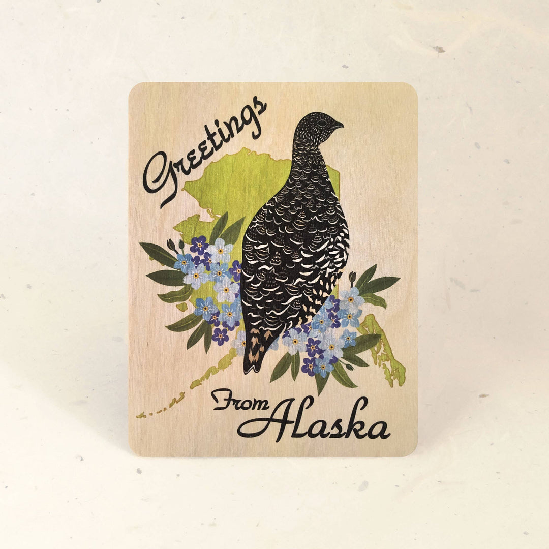 Alaska State Wood Postcard